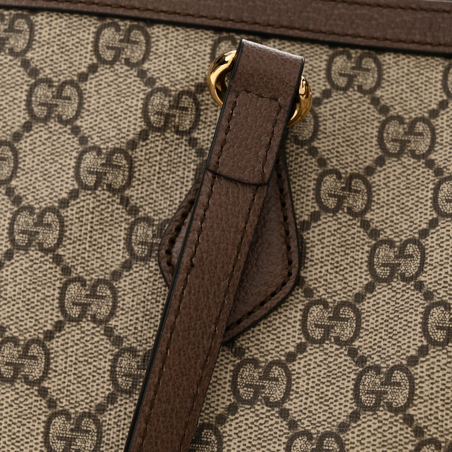 GG Supreme Monogram Medium Ophidia Shopping Tote Brown