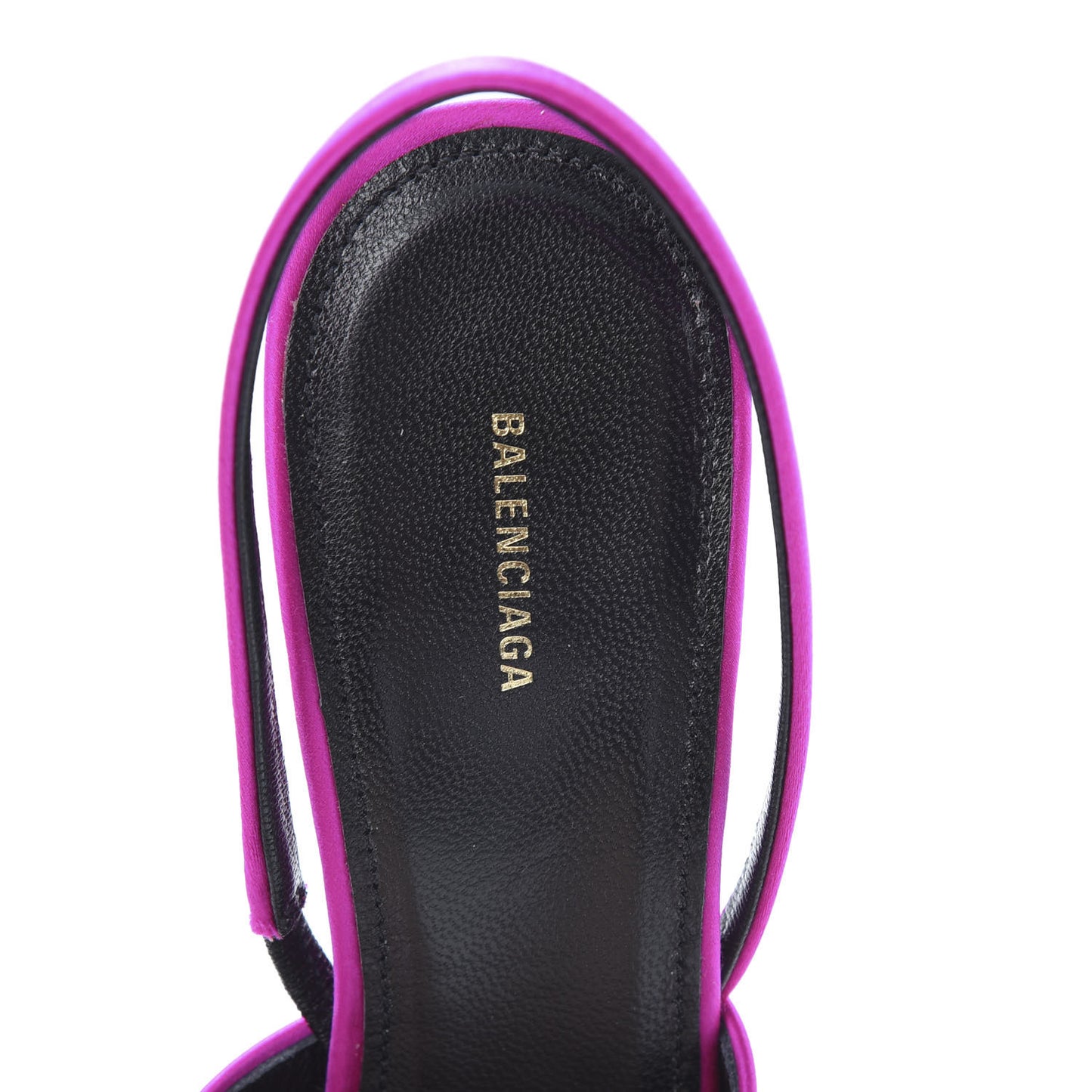 Satin Pointed Toe Knife Slingback Mules 38.5 Rose Fuchsia