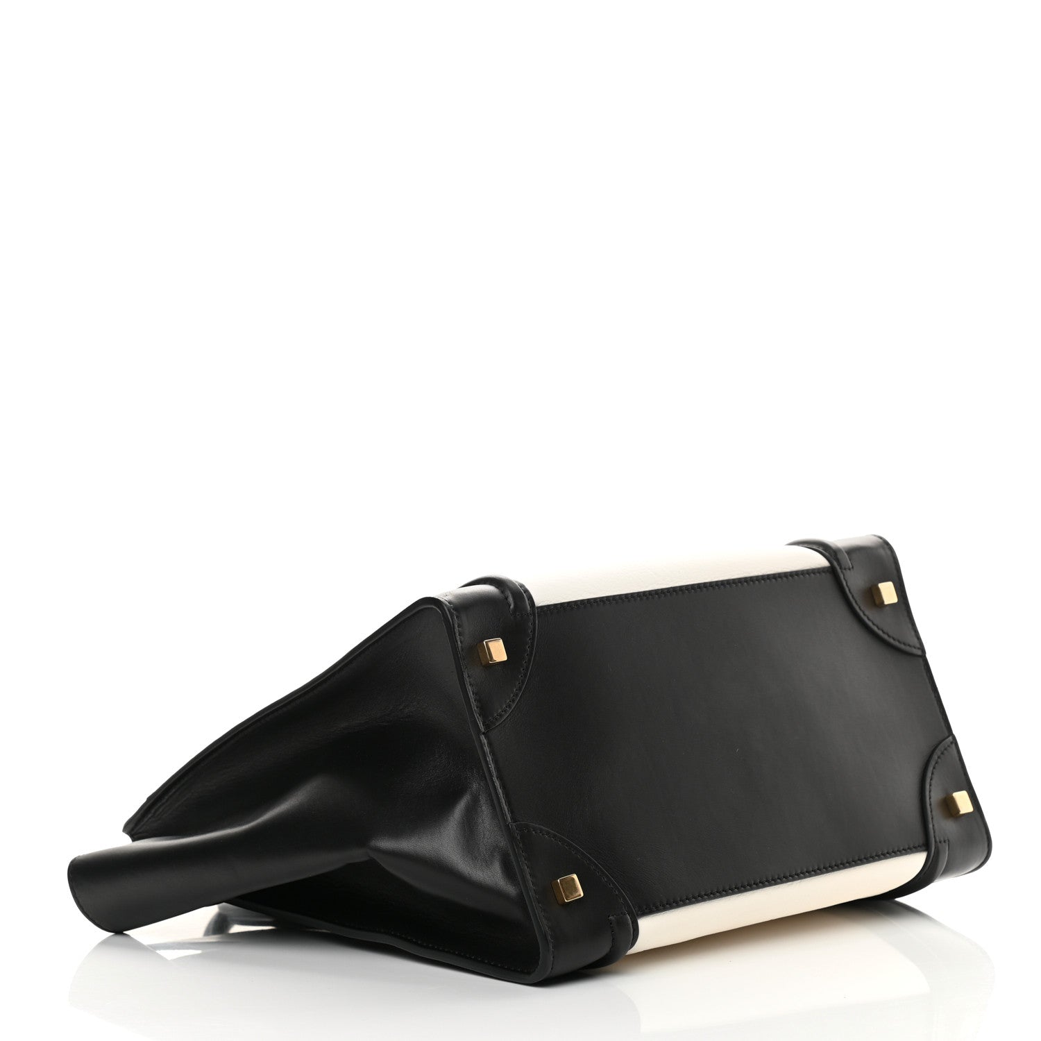 Celine Bullhide Calfskin Mini Bi-Color Luggage Black White 3 of 12