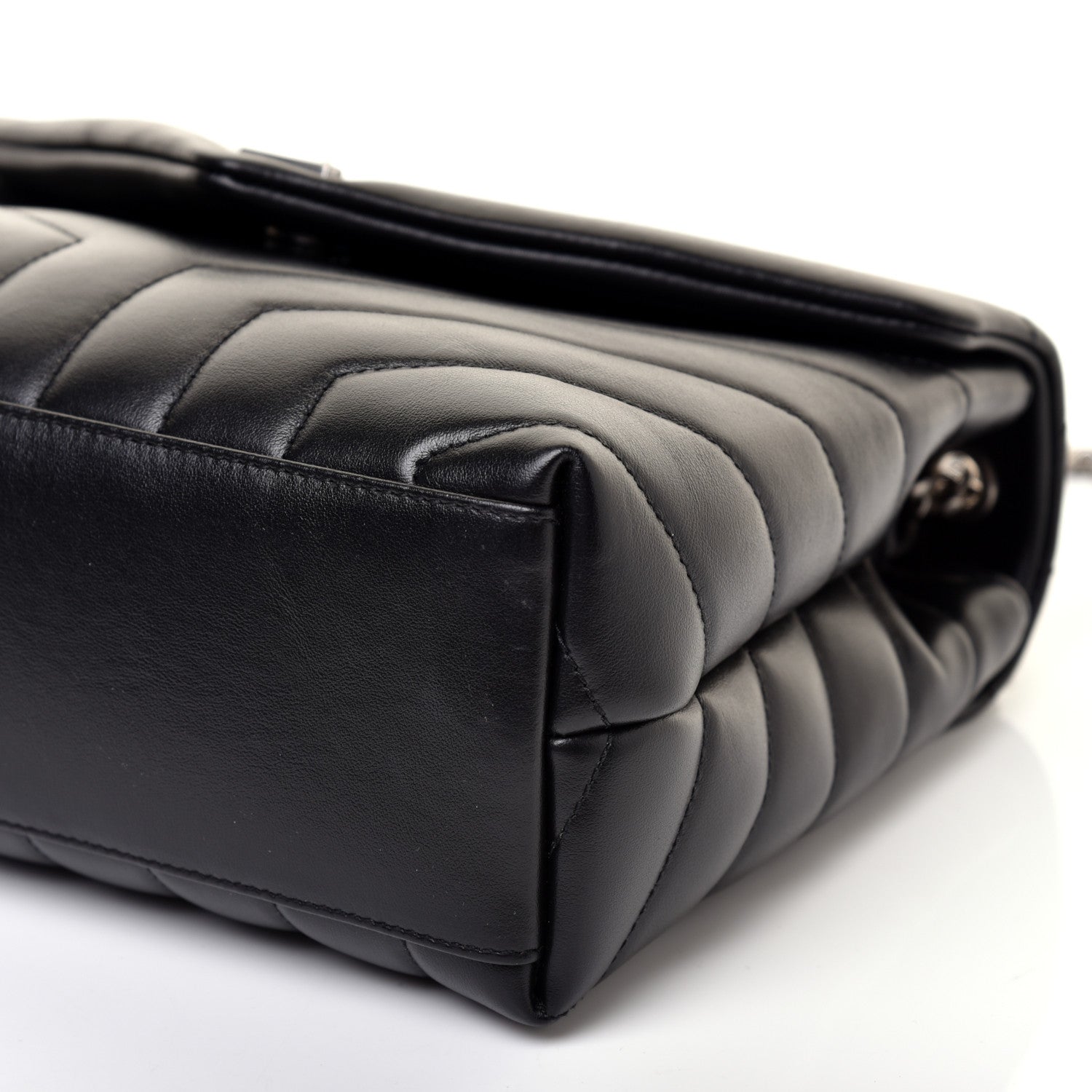 Saint Laurent Calfskin Y Quilted Monogram Small Loulou Chain Satchel Black 7 of 11