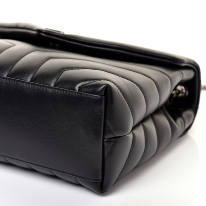 Saint Laurent Calfskin Y Quilted Monogram Small Loulou Chain Satchel Black 7 of 11