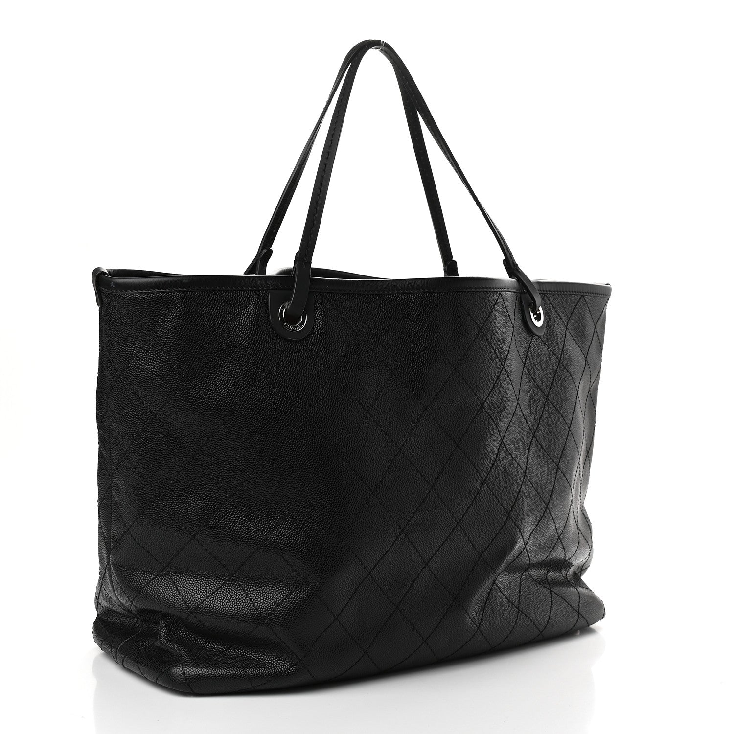Chanel Grained Calfskin Large Shopping Fever Tote Black 4 of 10
