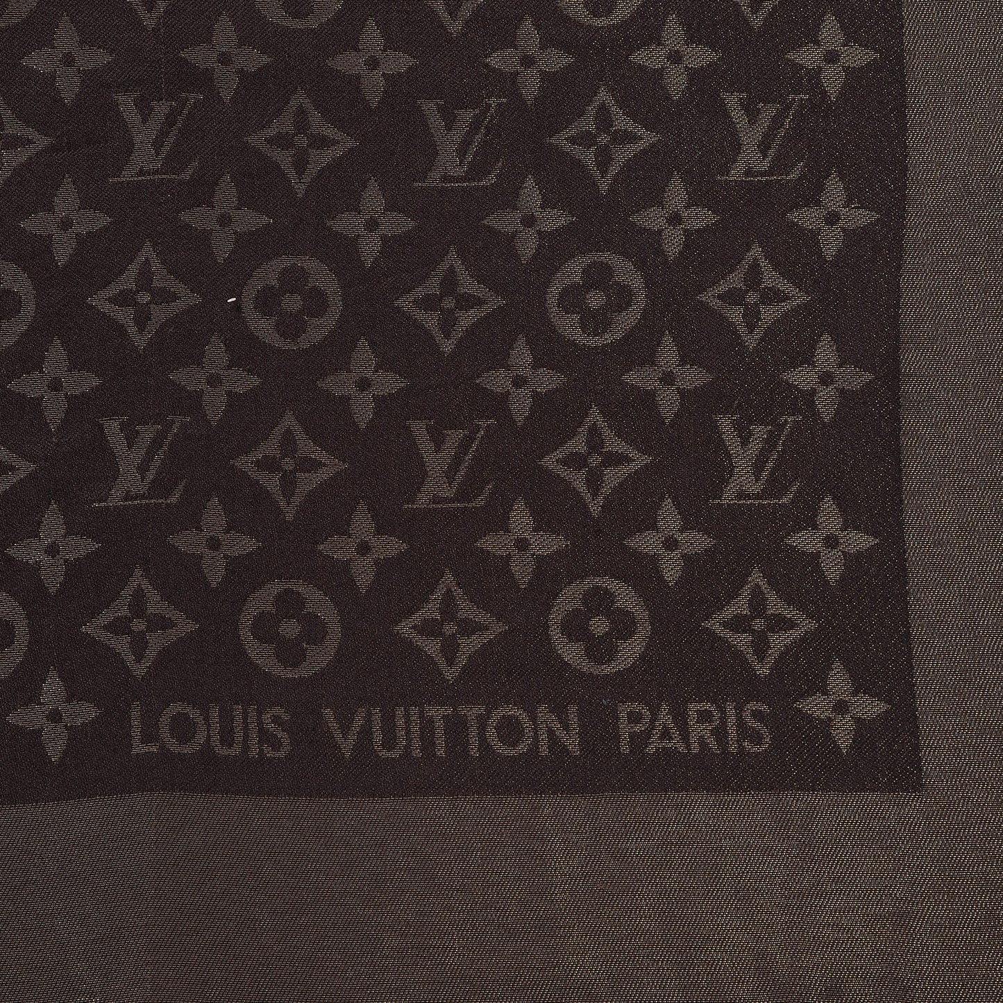 Silk Lurex Wool Monogram Shine Shawl Brown