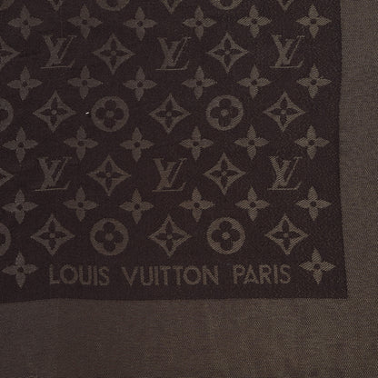 Louis Vuitton Silk Lurex Wool Monogram Shine Shawl Brown 6 of 16