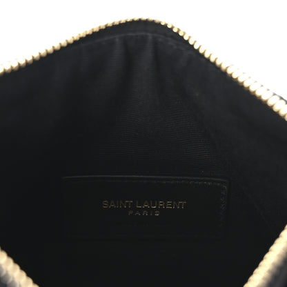 Saint Laurent Grain De Poudre Chevron Monogram Bill Pouch Black 6 of 8
