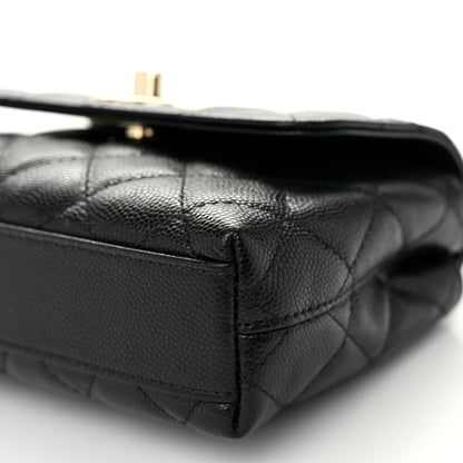 Chanel Caviar Quilted Coco Handle Clutch With Chain Black 10 of 10