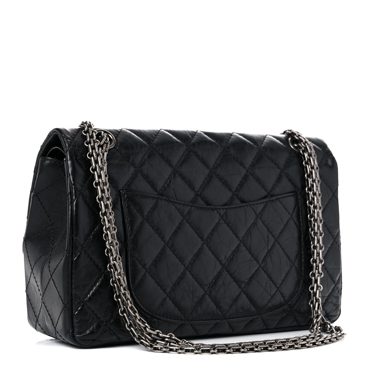 Aged Calfskin Quilted 2.55 Reissue 226 Flap Black