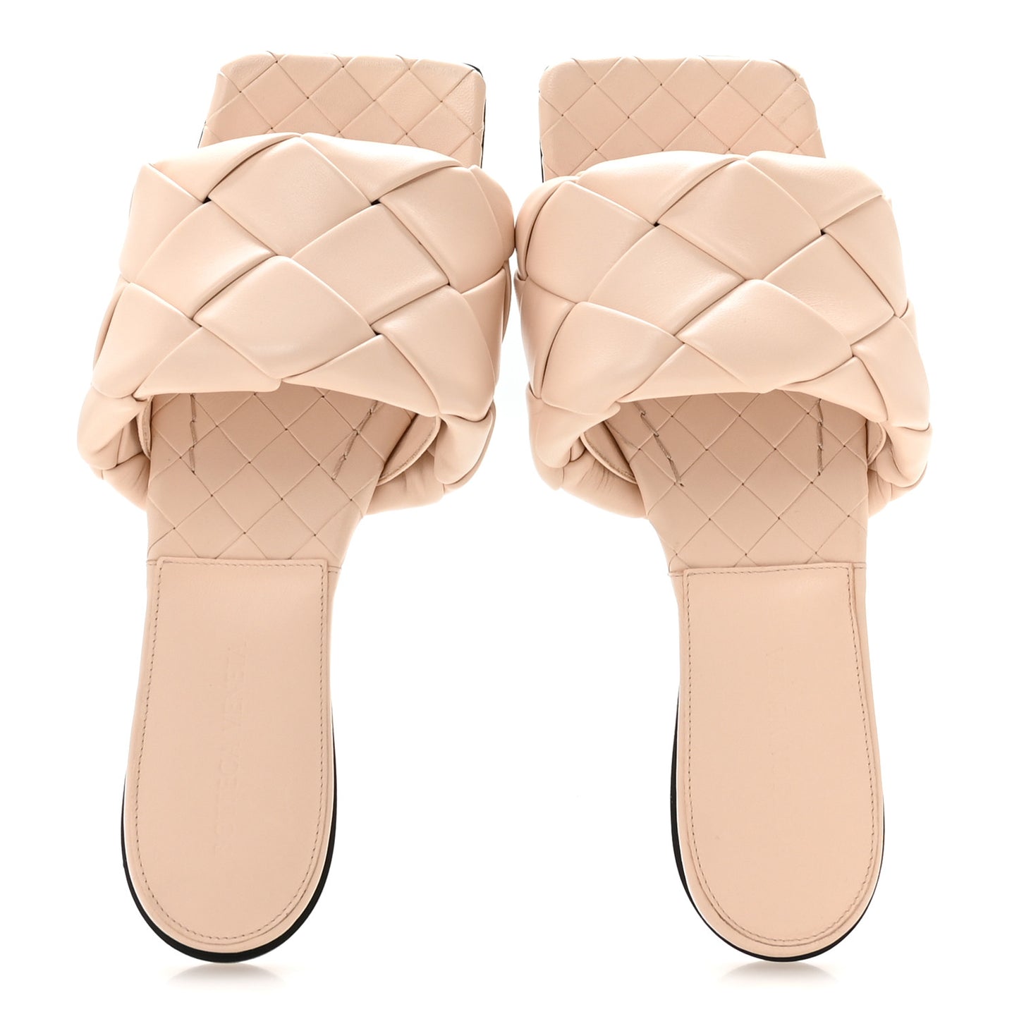 Nappa Maxi Intrecciato Lido Flat Sandals 38.5 Bandage