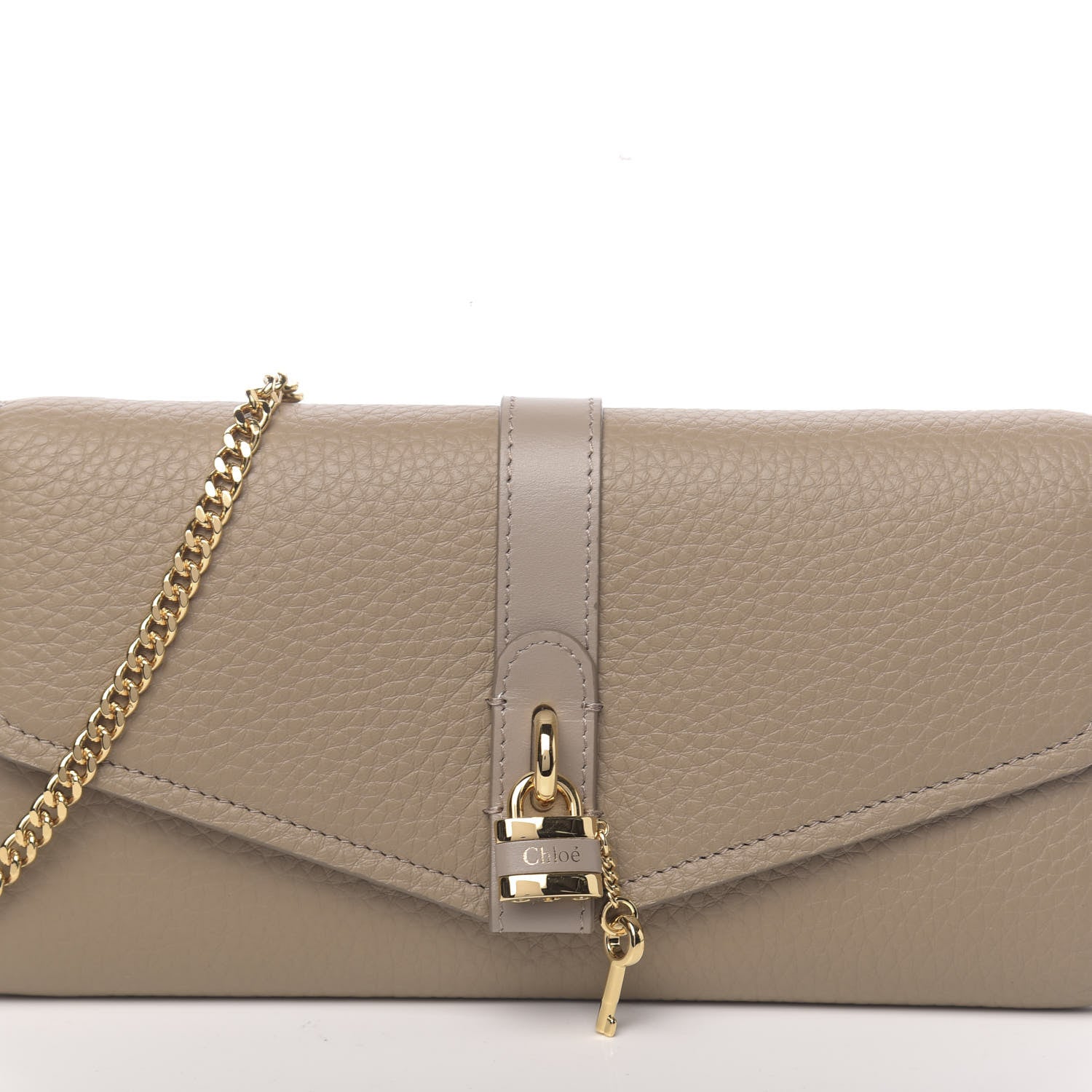 Chloe Grained Calfskin Aby Chain Wallet Motty Grey 17 of 22