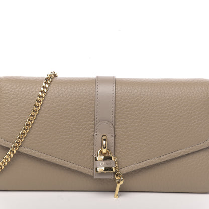 Chloe Grained Calfskin Aby Chain Wallet Motty Grey 17 of 22