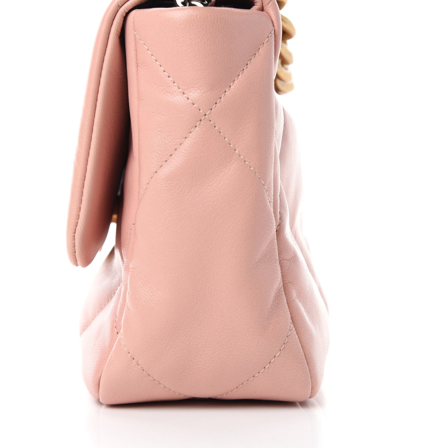 Goatskin Quilted Medium 19 Flap Light Pink