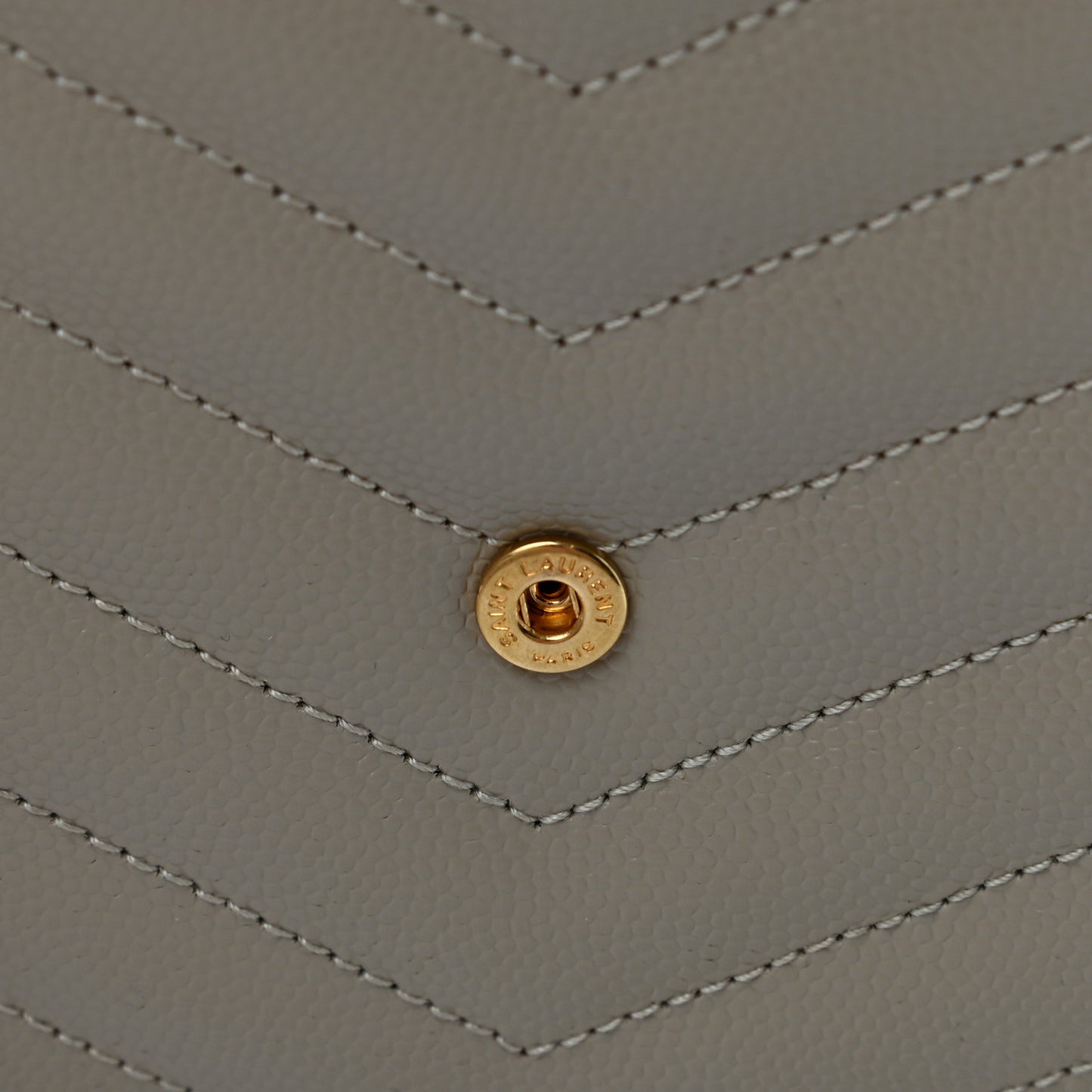 Grain De Poudre Matelasse Chevron Monogram Envelope Clutch Dark Beige