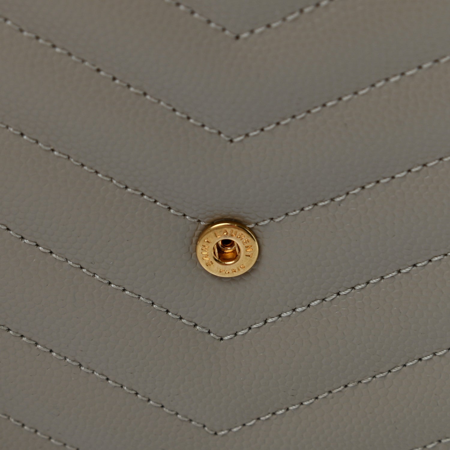 Saint Laurent Grain De Poudre Matelasse Chevron Monogram Envelope Clutch Dark Beige 8 of 13