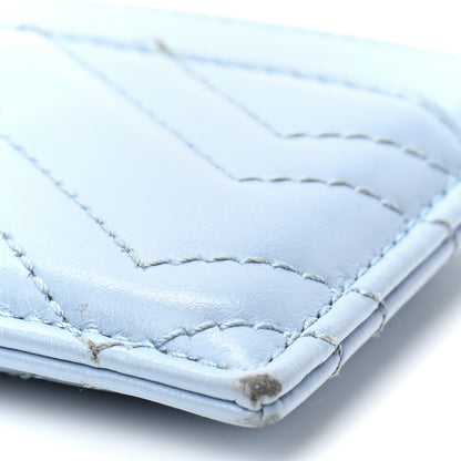 Gucci Calfskin Matelasse GG Marmont Card Holder Porcelain Light Blue 8 of 9