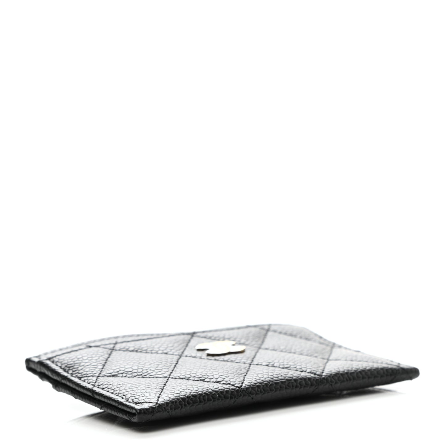 Caviar Quilted Card Holder Black
