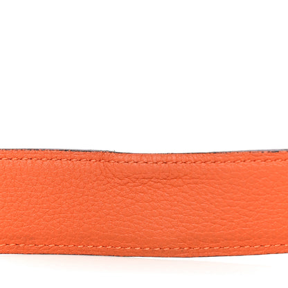 Hermes Box Togo 32mm Belt Strap 90 Black Orange 5 of 8