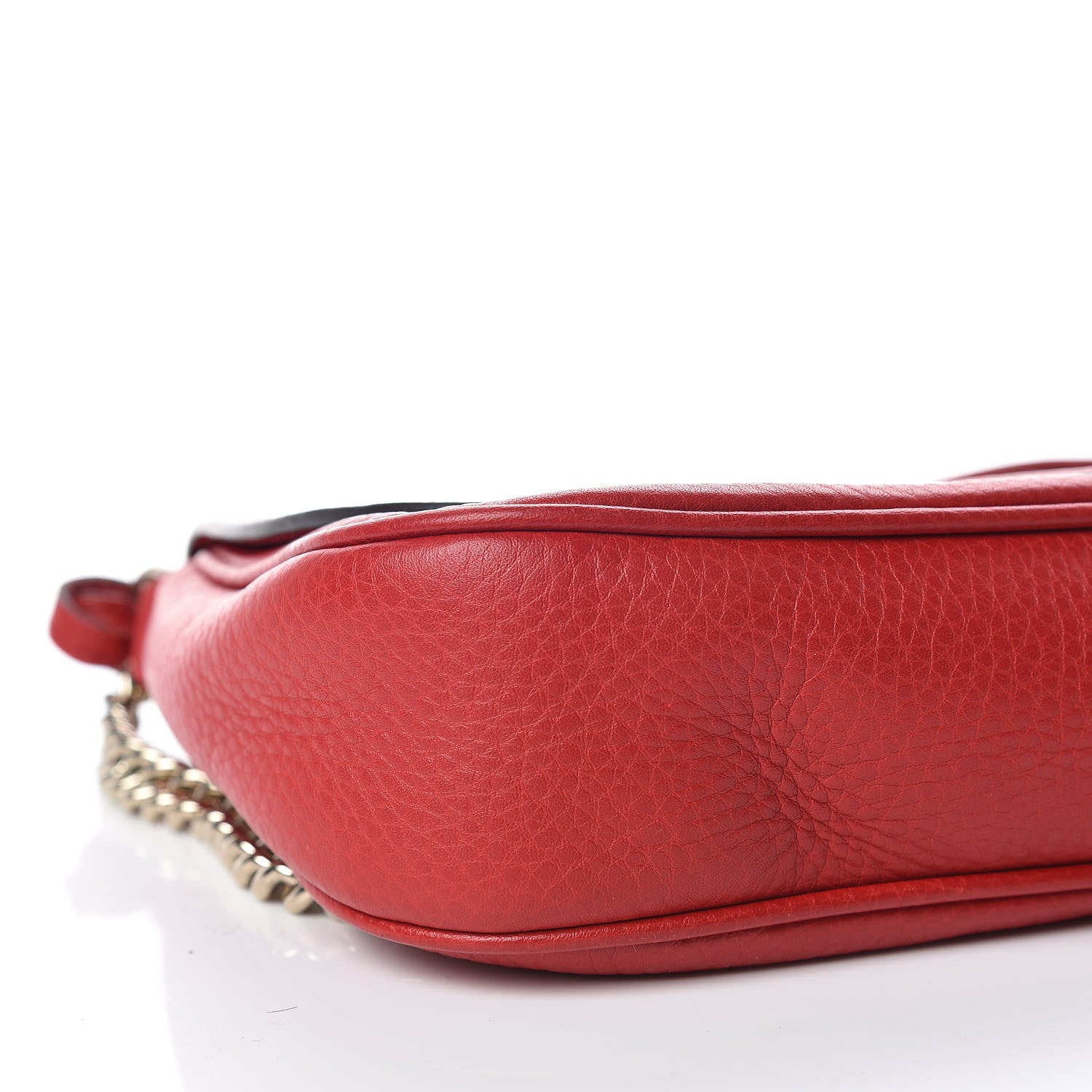 Gucci Pebbled Calfskin Medium Soho Flap Crossbody Tabasco Red 8 of 9