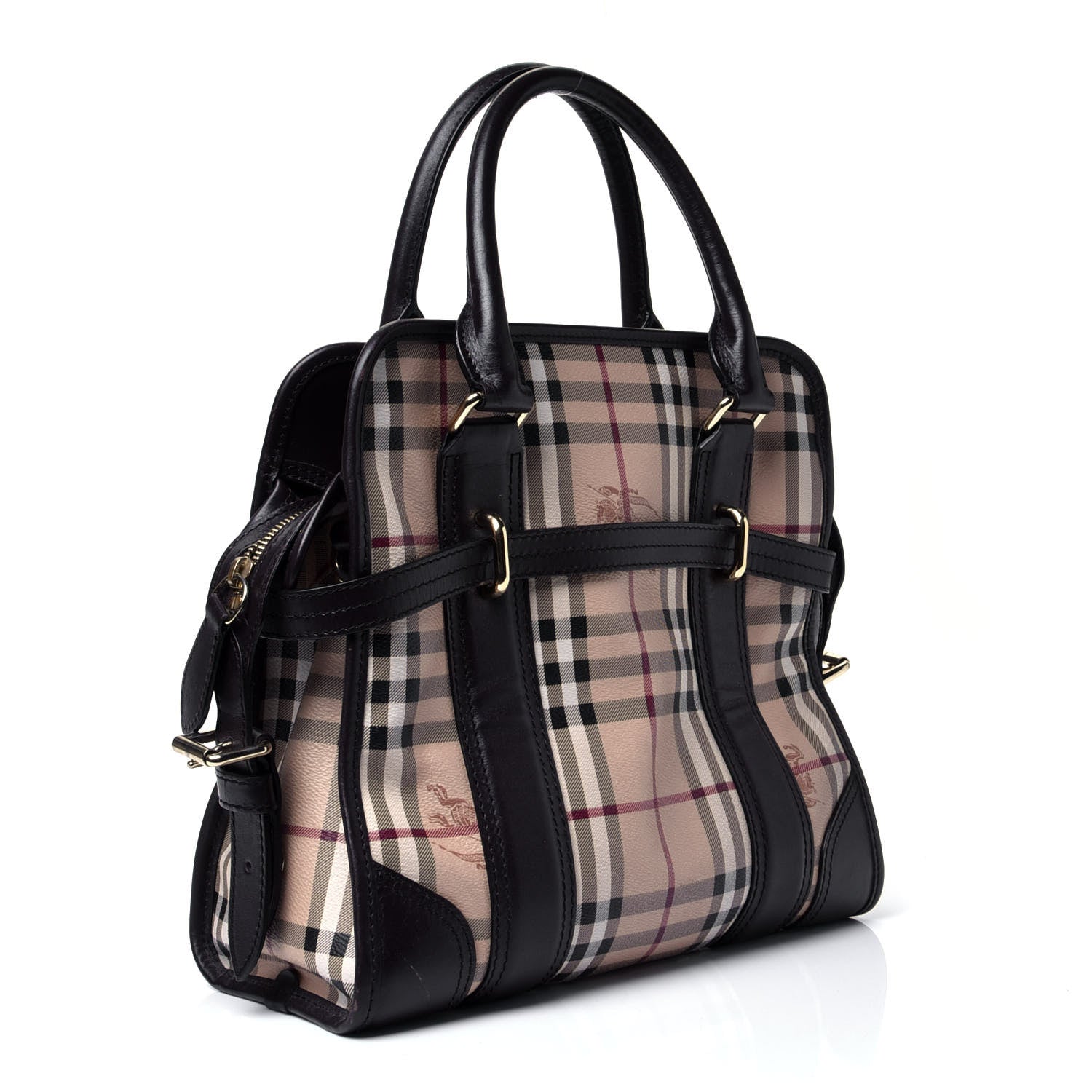 Burberry Haymarket Check Medium Minford Portrait Tote Chocolate 3 of 4