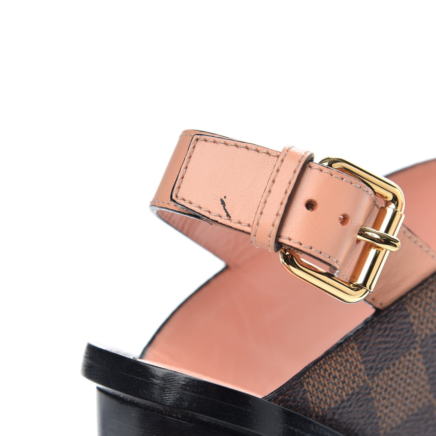Calfskin Damier Ebene Passenger Heeled Sandals 39