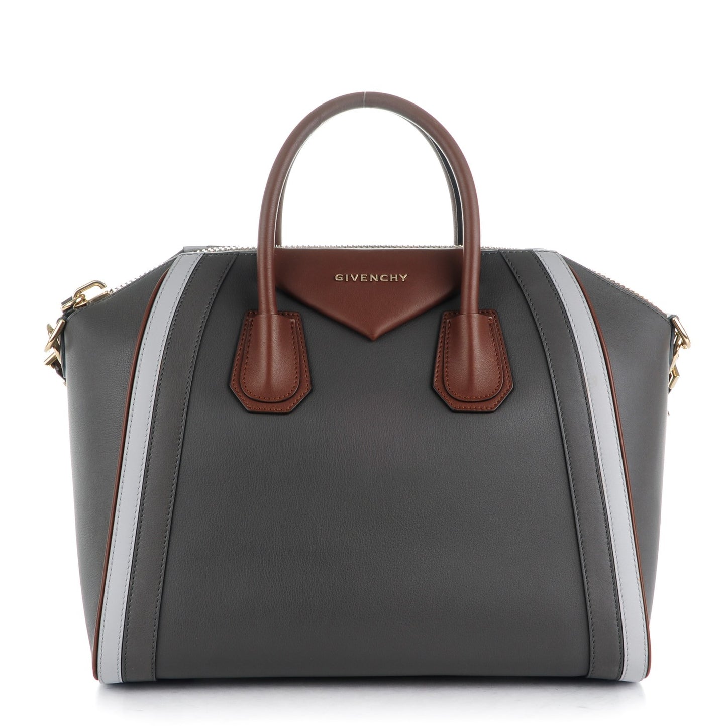 Smooth Calfskin Medium Tri-Color Antigona Dark Grey