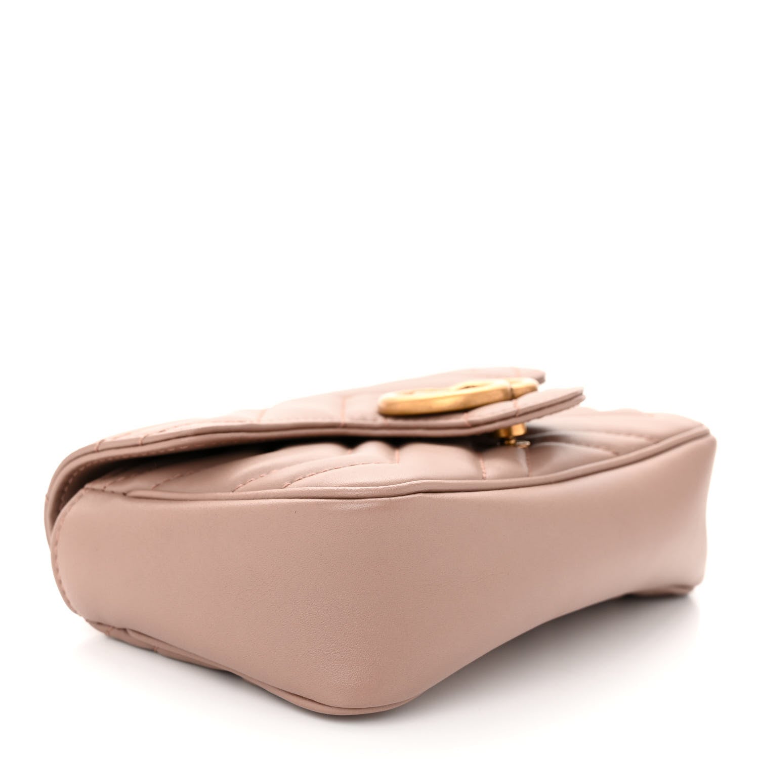 Gucci Calfskin Matelasse Super Mini GG Marmont Shoulder Bag Porcelain Rose 4 of 12