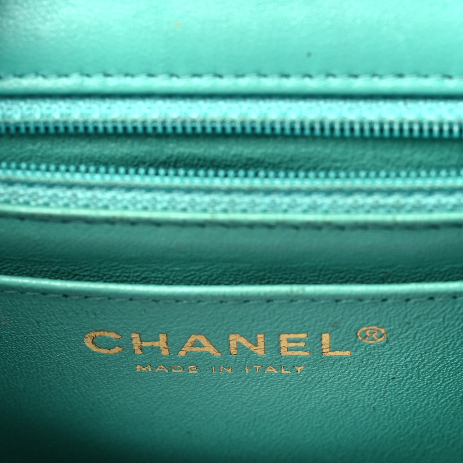 Chanel Lambskin Quilted Mini Rectangular Flap Turquoise 6 of 19
