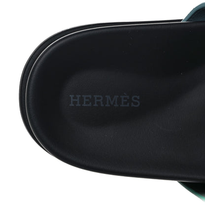 Hermes Suede Goatskin Womens Chypre Sandals 38 Vert Cactus Vert d'eau 38 7 of 8
