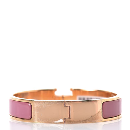 Hermes Enamel Narrow Clic Clac H Bracelet PM Rose Velours 3 of 5
