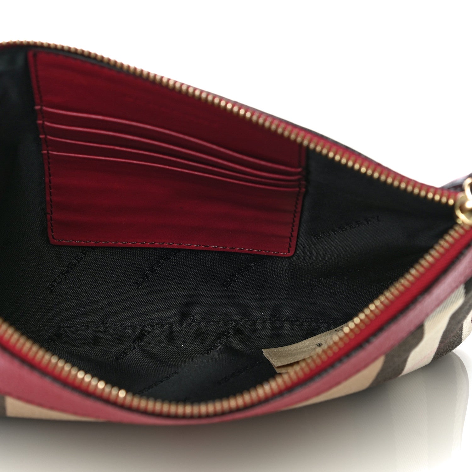 Burberry House Check Derby Peyton Crossbody Clutch Bag Russet Red 4 of 10