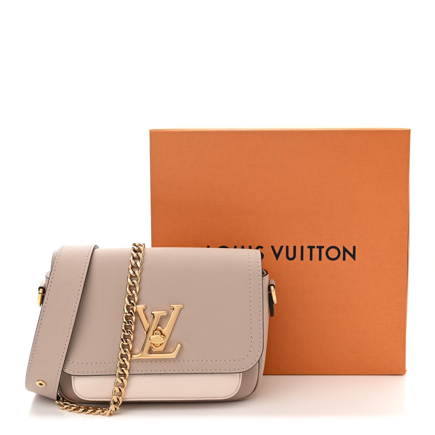 Louis Vuitton Grained Calfskin Lockme Tender Greige 10 of 10
