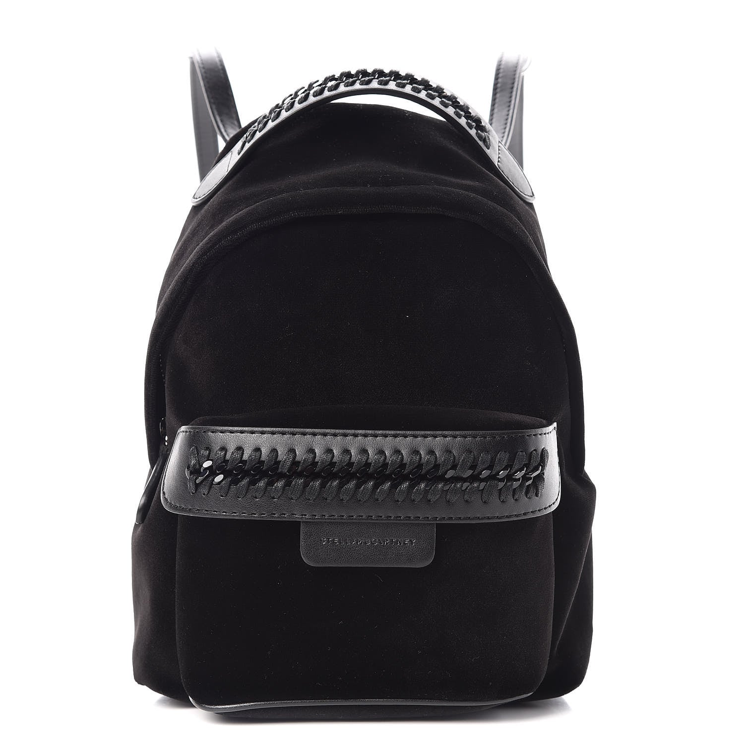 Stella McCartney Velvet Mini Falabella GO Backpack Black 1 of 9