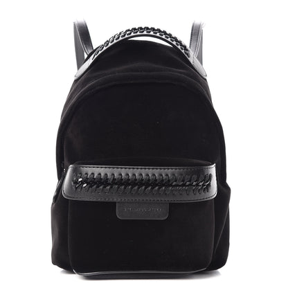 Stella McCartney Velvet Mini Falabella GO Backpack Black 1 of 9