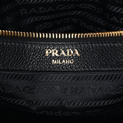 Prada Vitello Daino Zippered Messenger Hobo Black 6 of 16