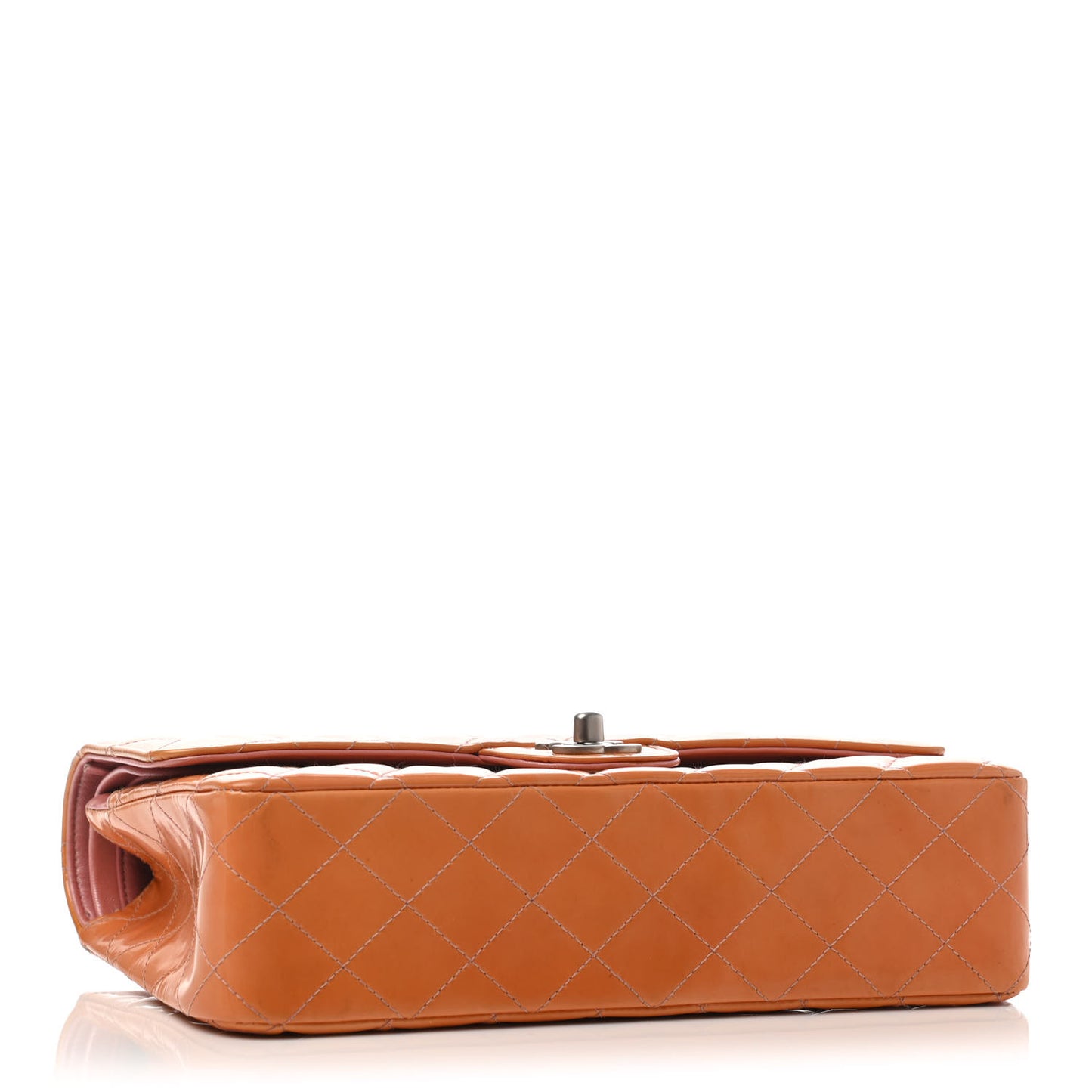 Patent Quilted Medium Double Flap Pink