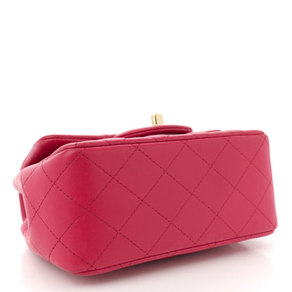Chanel Lambskin Quilted Mini Square Flap Dark Pink 4 of 14