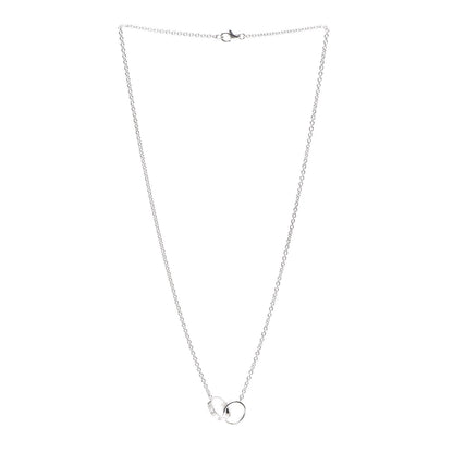 Cartier 18K White Gold Interlocking LOVE Necklace 3 of 8