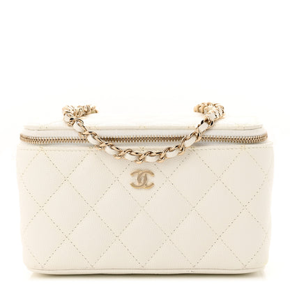 Chanel Caviar Quilted Small Vanity Case With Chain White 1 of 12