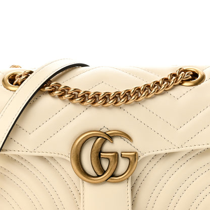 Gucci Calfskin Matelasse Mini GG Marmont Shoulder Bag White 7 of 9