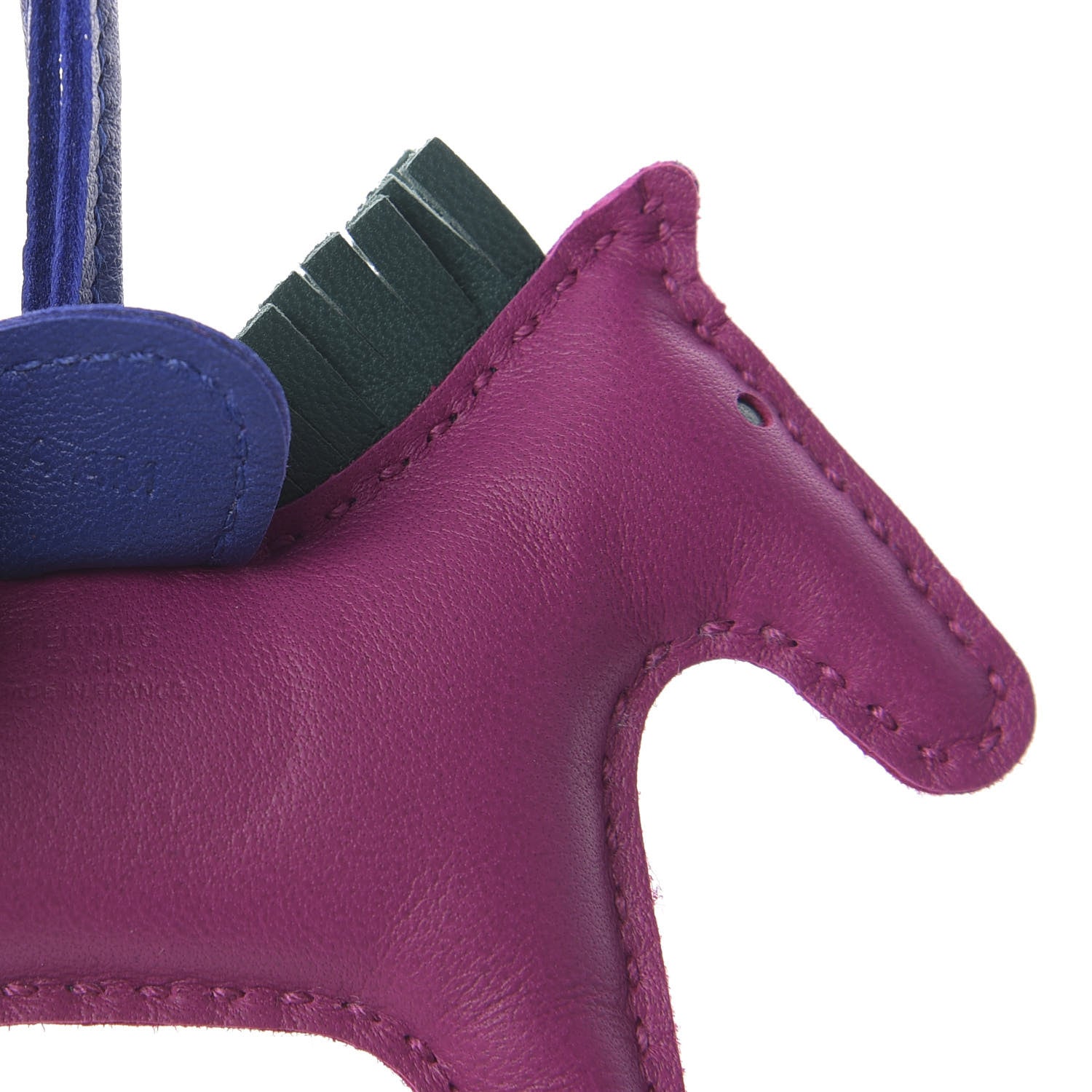 Hermes Milo Lambskin Grigri Rodeo Horse Bag Charm PM Rose Pourpre Bleu Electrique Malachite 3 of 3