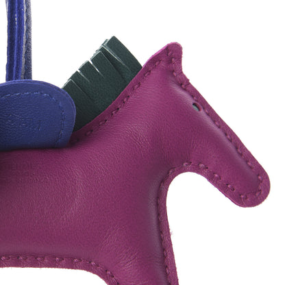 Hermes Milo Lambskin Grigri Rodeo Horse Bag Charm PM Rose Pourpre Bleu Electrique Malachite 3 of 3