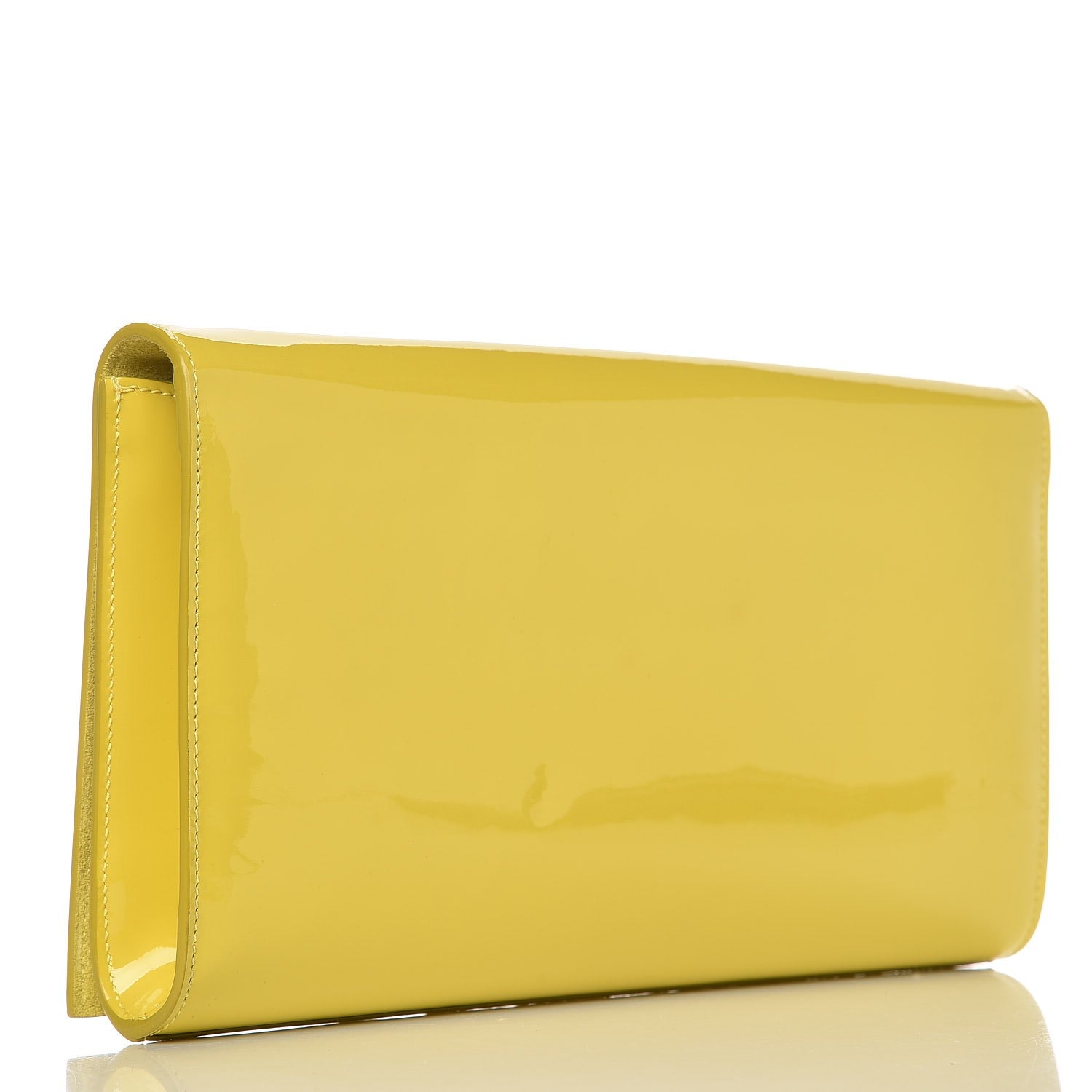 Saint Laurent Patent Calfskin Monogram Large Belle De Jour Clutch Yellow 3 of 6