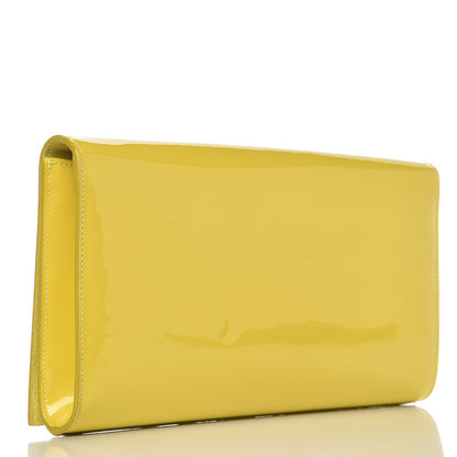 Saint Laurent Patent Calfskin Monogram Large Belle De Jour Clutch Yellow 3 of 6