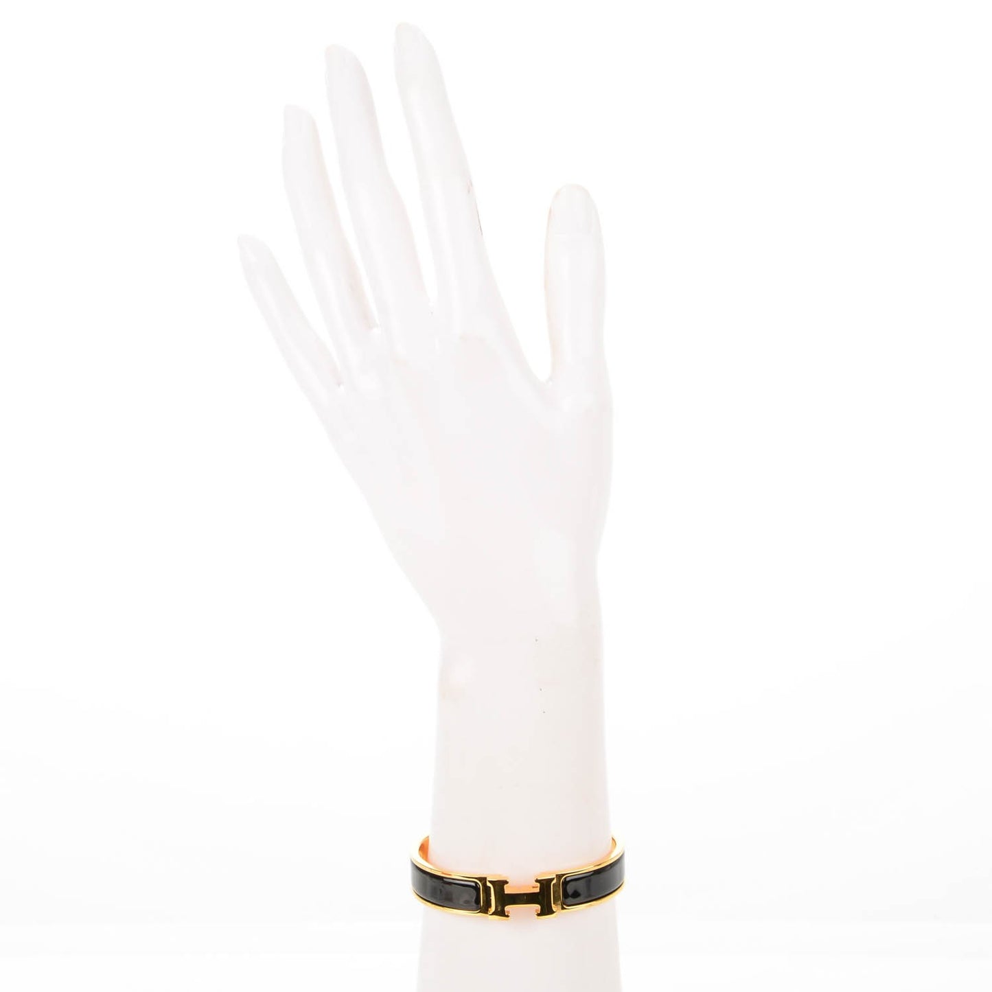 Enamel Narrow Clic Clac H Bracelet PM Black