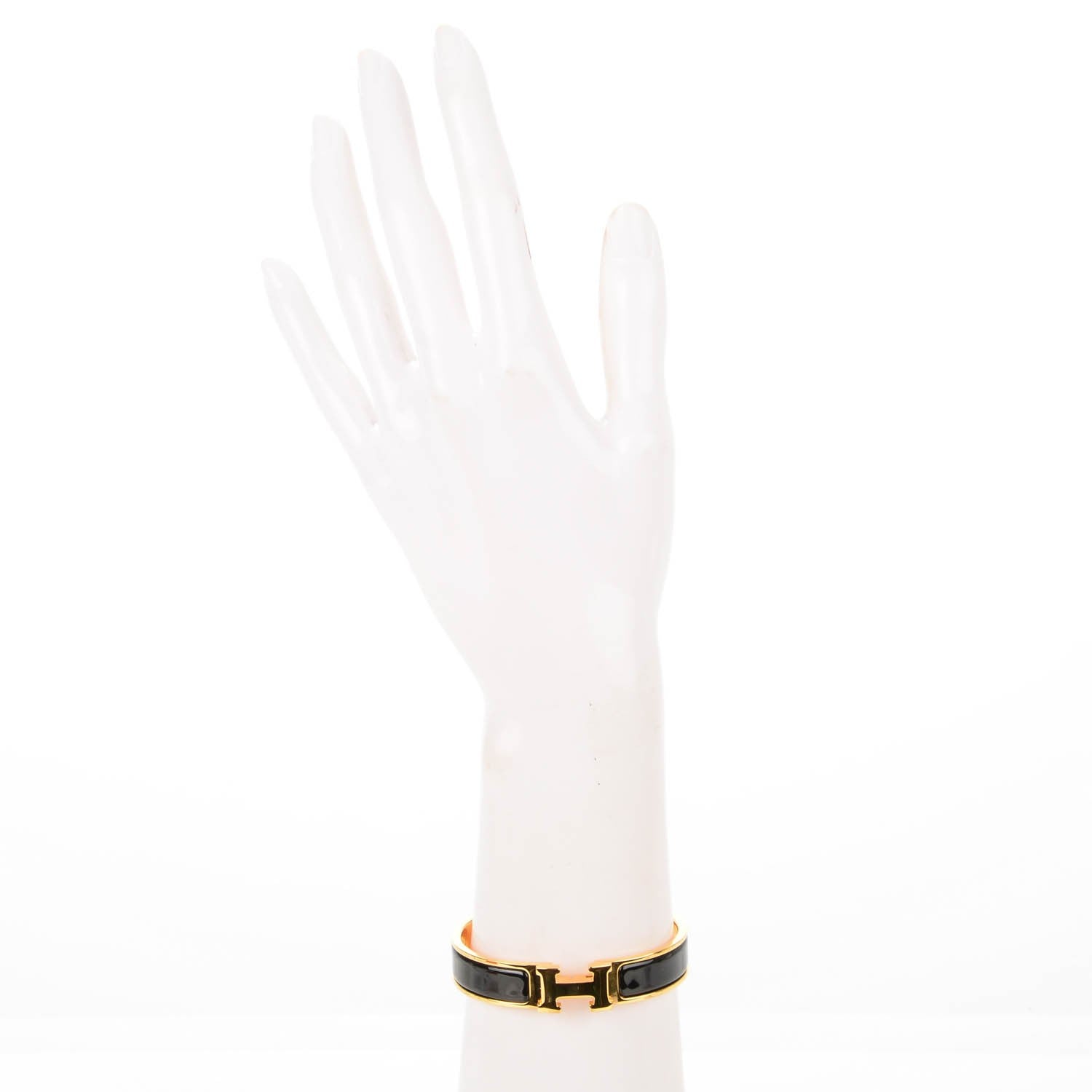 Hermes Enamel Narrow Clic Clac H Bracelet PM Black 2 of 5