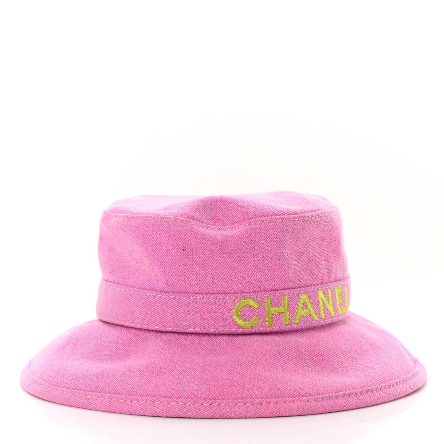 Denim Logo Bucket Hat M Pink Yellow
