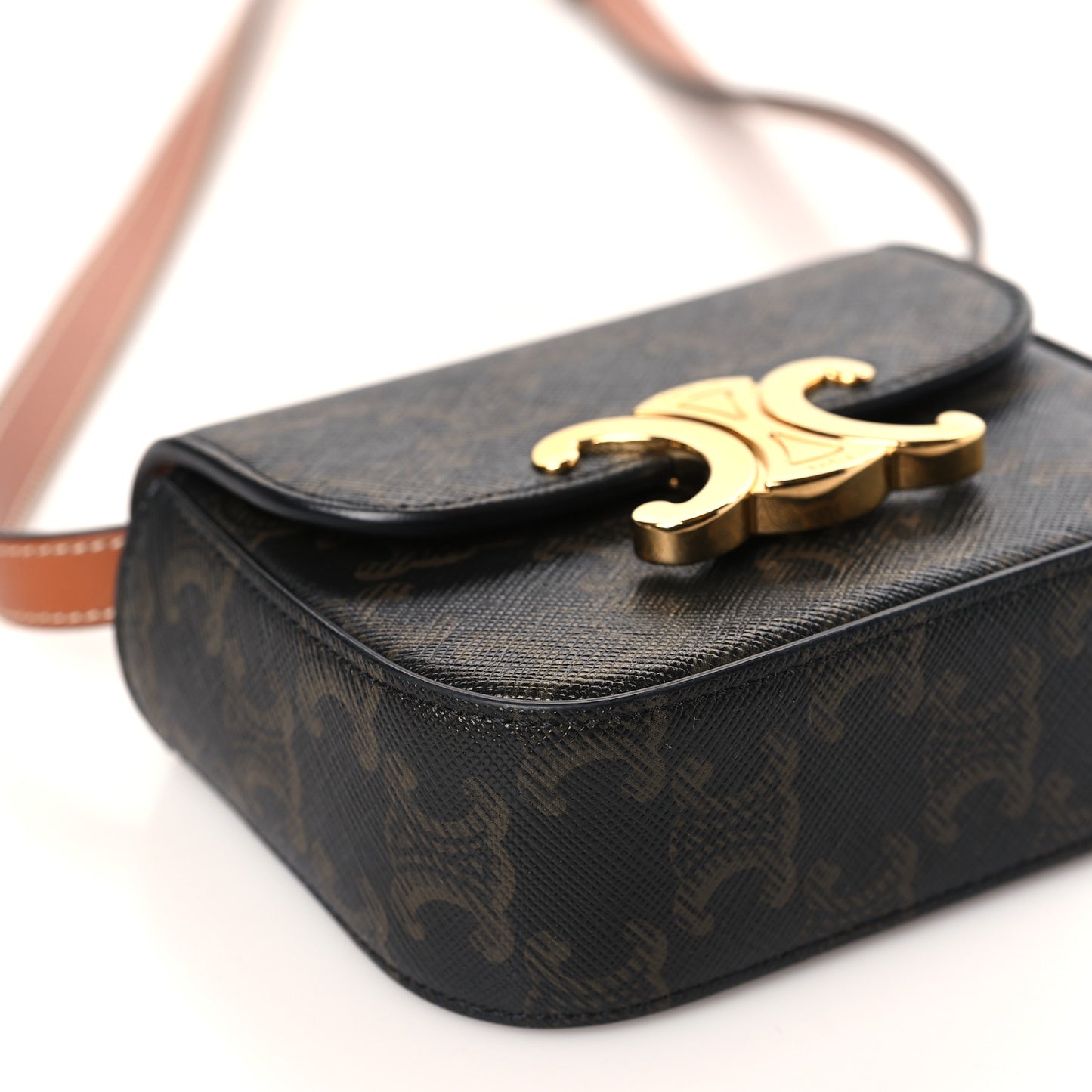 Triomphe Canvas Calfskin Mini Claude Tan