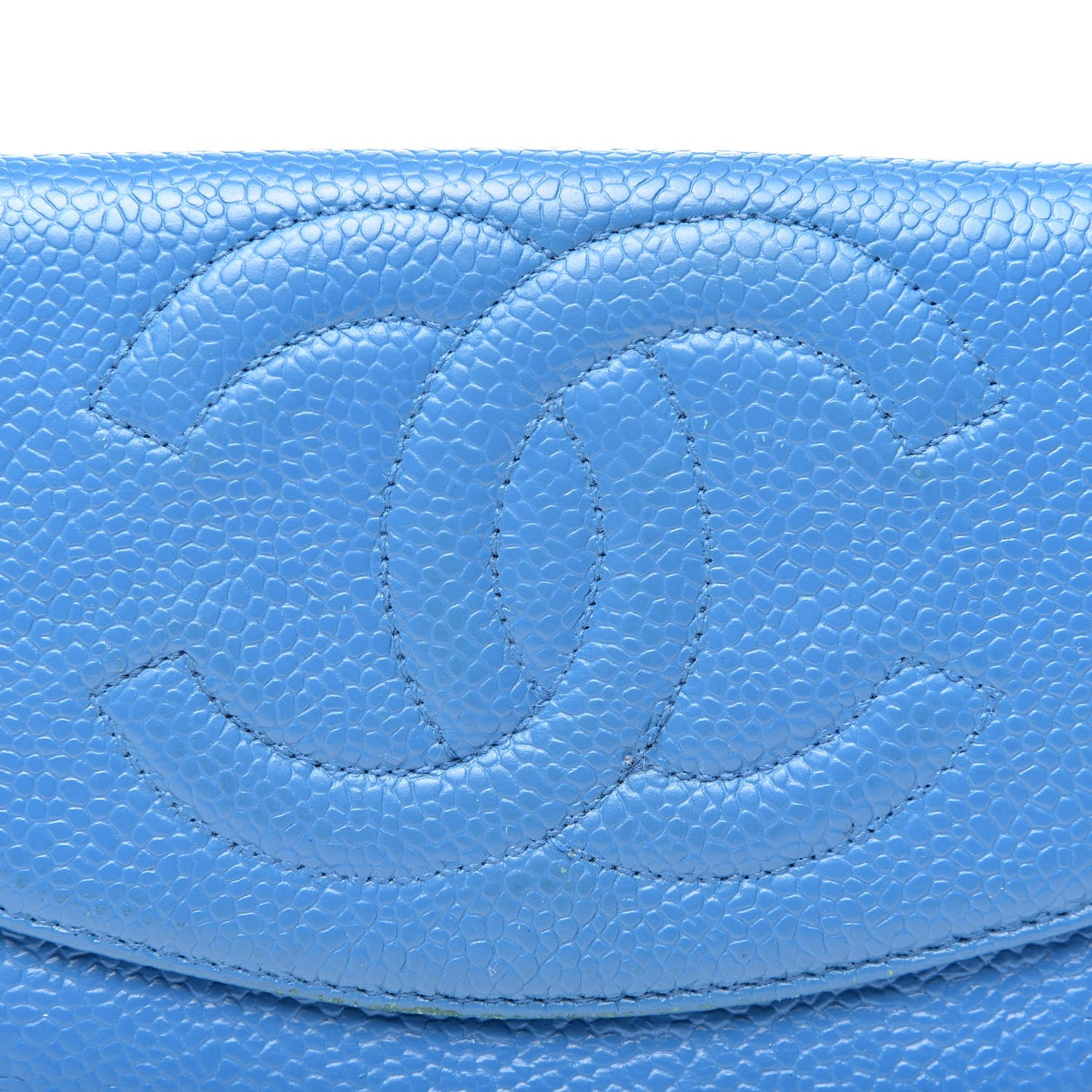 Chanel Caviar Timeless CC Compact French Wallet Blue 18 of 18
