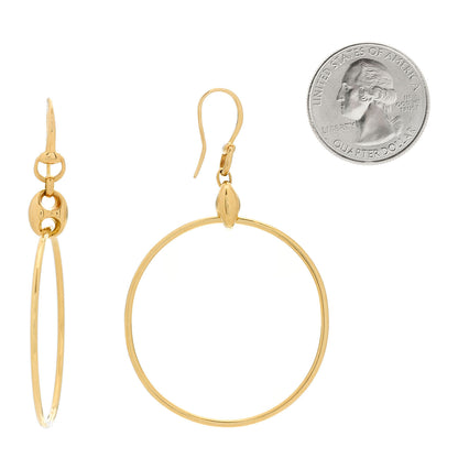 Gucci 18K Yellow Gold Marina Hoop Earrings 3 of 9