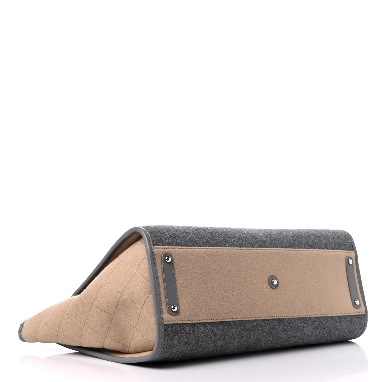 Wool Felt Large Deauville Tote Grey Beige
