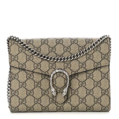 Gucci GG Supreme Monogram Mini Dionysus Chain Wallet Beige Vulcanic Red 1 of 14